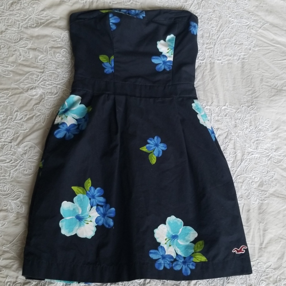 Strapless floral hollister dress